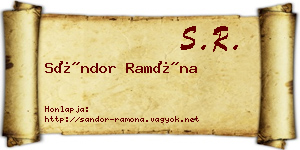Sándor Ramóna névjegykártya